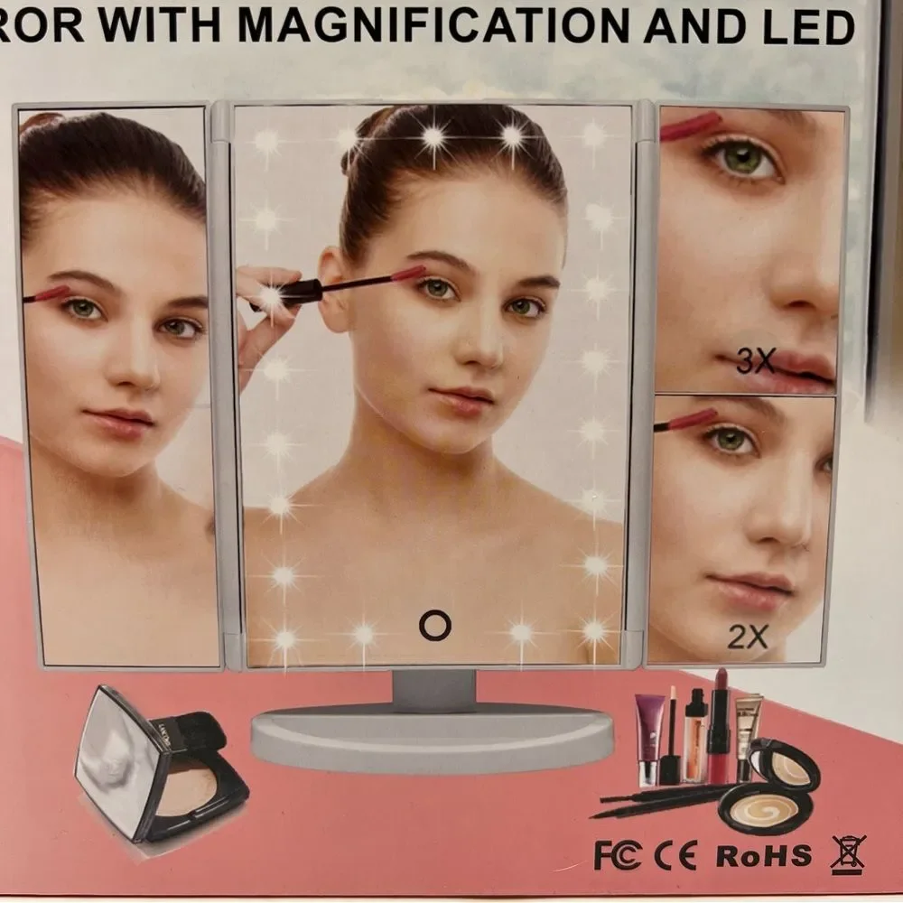 WEILY Lighted Makeup Mirror with Magnification and 21 Led Lights White NEW